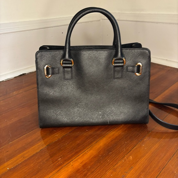 Michael Kors Black Gold Leather Satchel Chain and Buckle Design - Picture 5 of 10